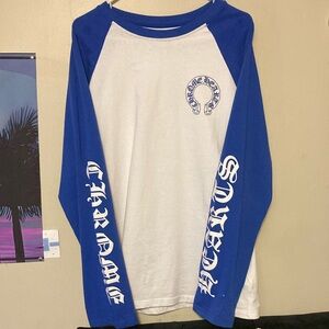 Chrome Hearts Blue and White Men's Shirt